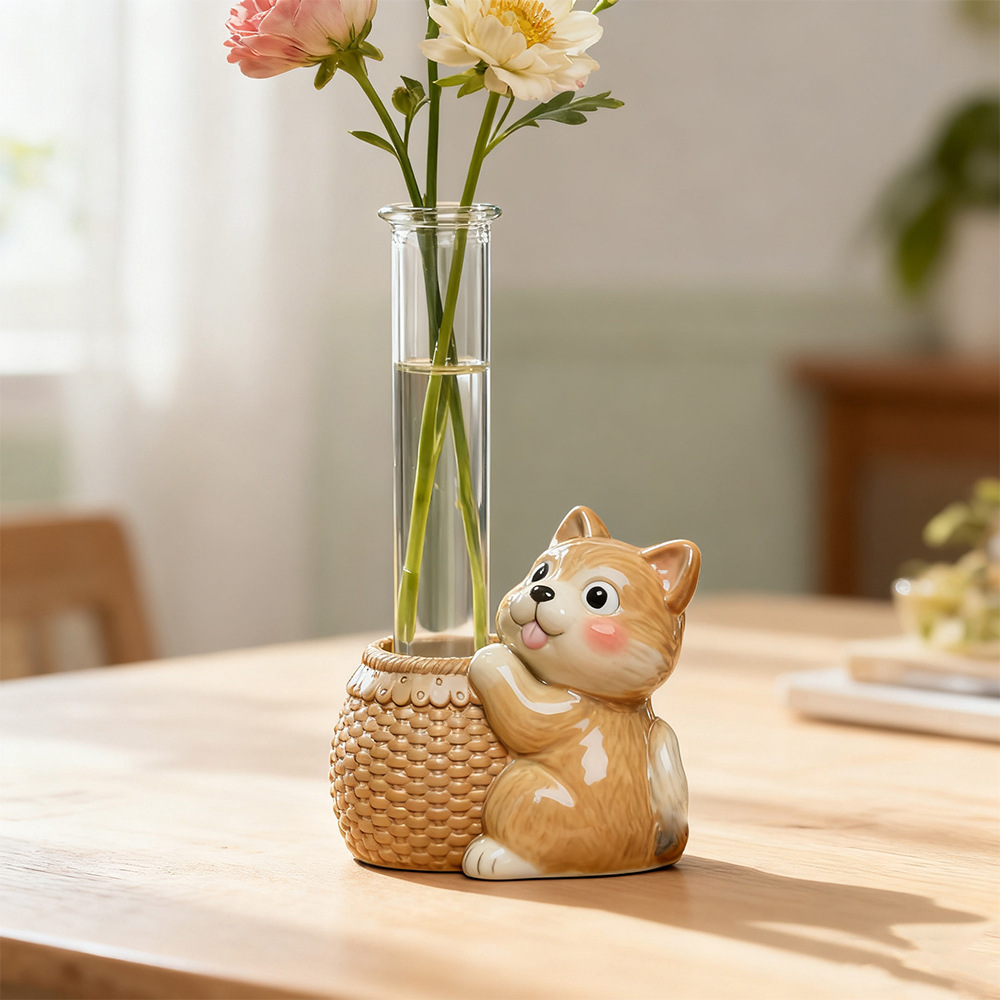 Resin Art Youtube - Panda Rabbit Test Tube Hydroponic Vase