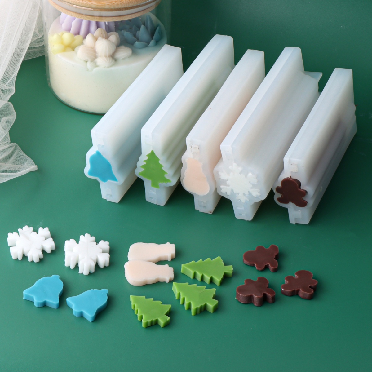 Resin Art Youtube - Christmas Tree Soap Tube Silicone Mold