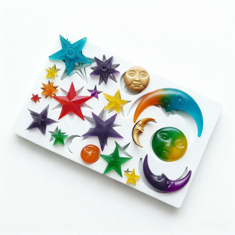 Resin Art Mold - Sun Face Moon Stars Polymer Clay