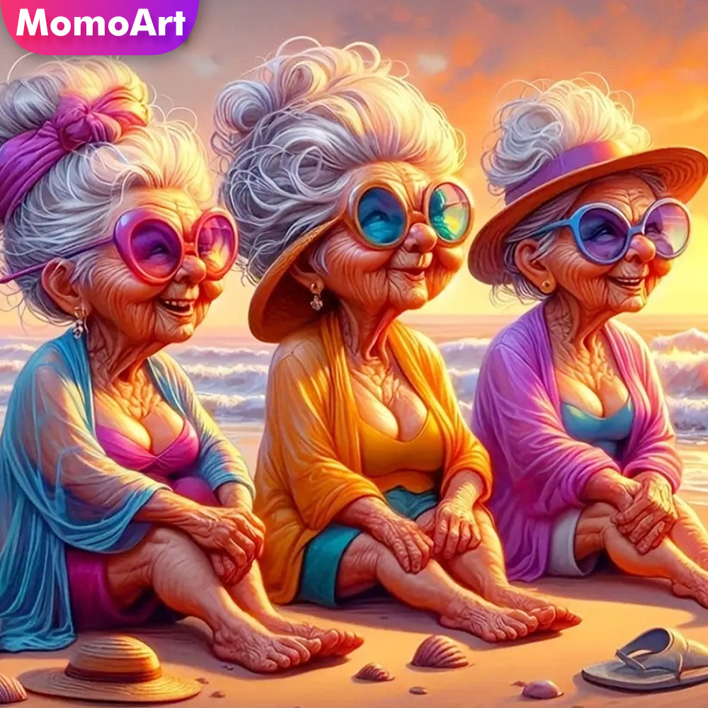 Resin Art For Beginners - Momoart Diamond Painting Old Lady Women