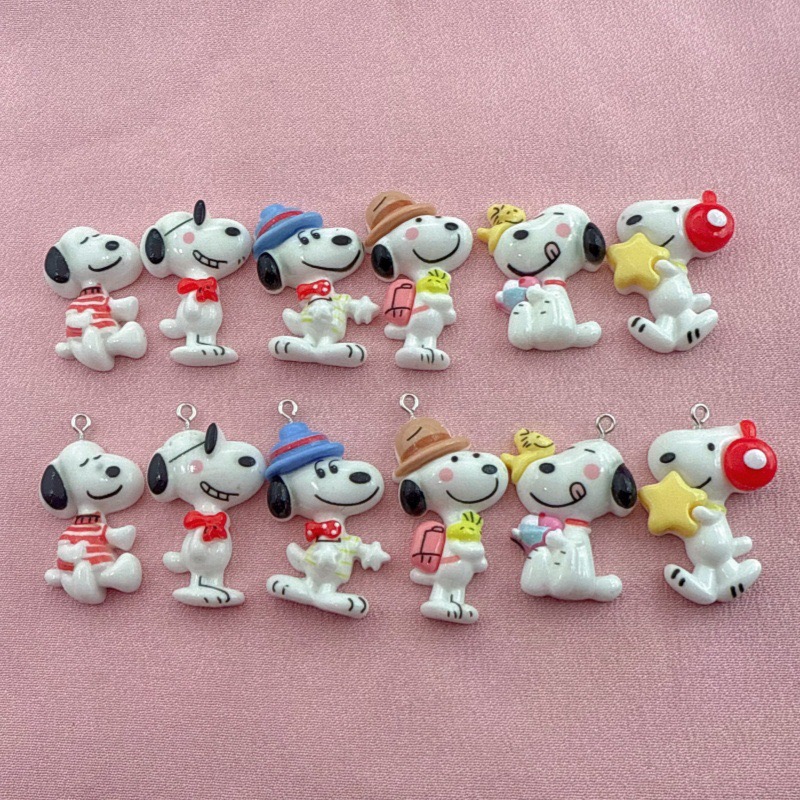 Resin Art Earrings - 10pcs resin cute little dog pendant,