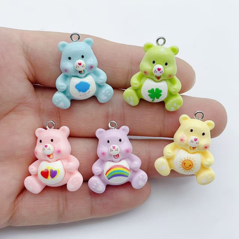 Resin Art Earrings - 10pcs cartoon animal charm pendant DIY