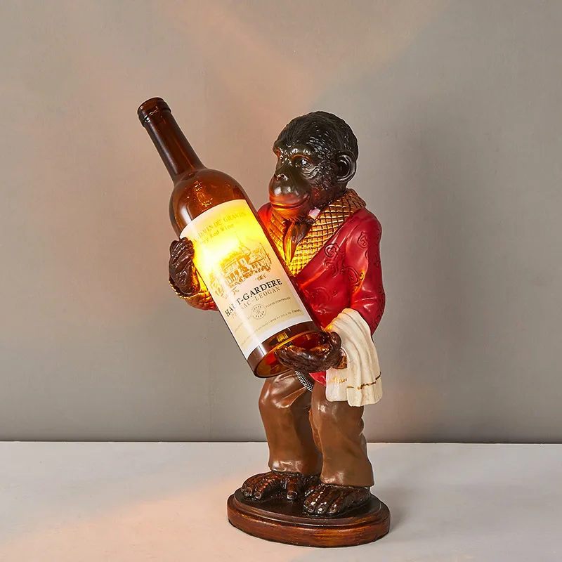 Resin Art Floor - Retro Monkey Lamp Vintage Resin Table