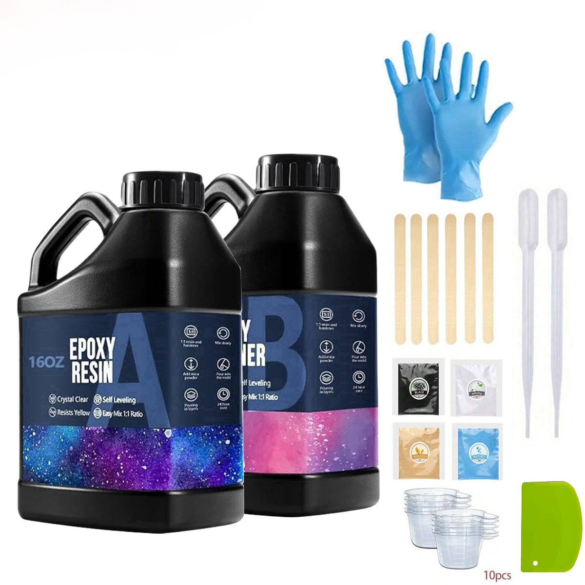 Resin Art Epoxy - 1000ml Crystal Clear Epoxy Resin Kit