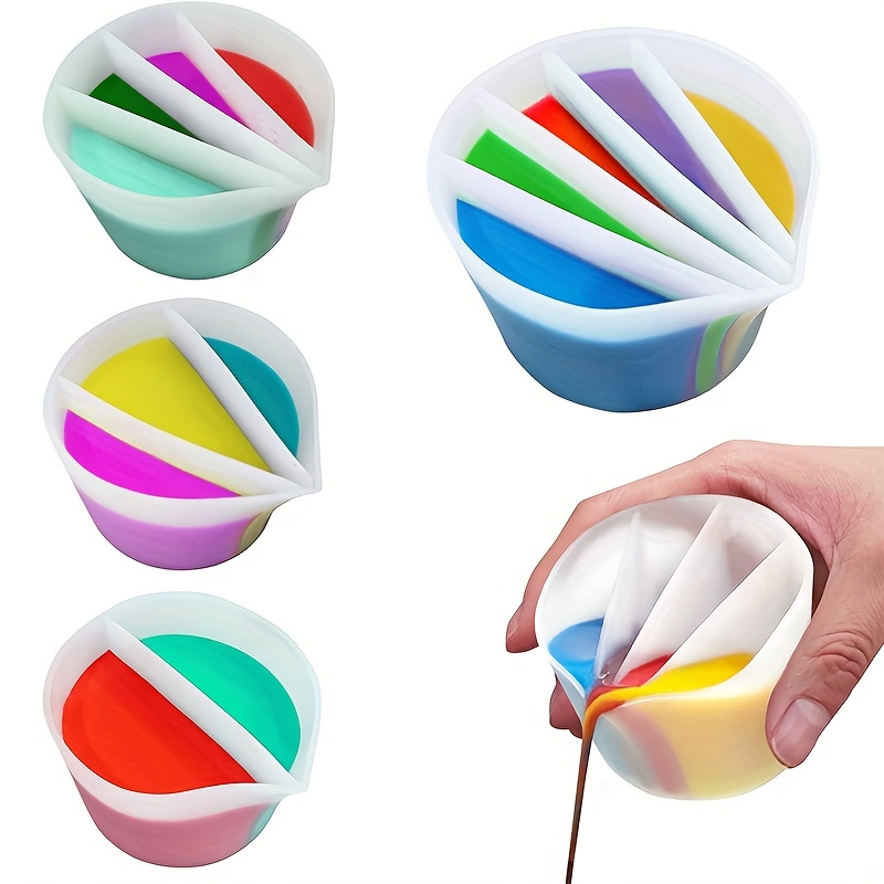 Resin Art Pouring - 4PCS Reusable Split Cups with Dividers