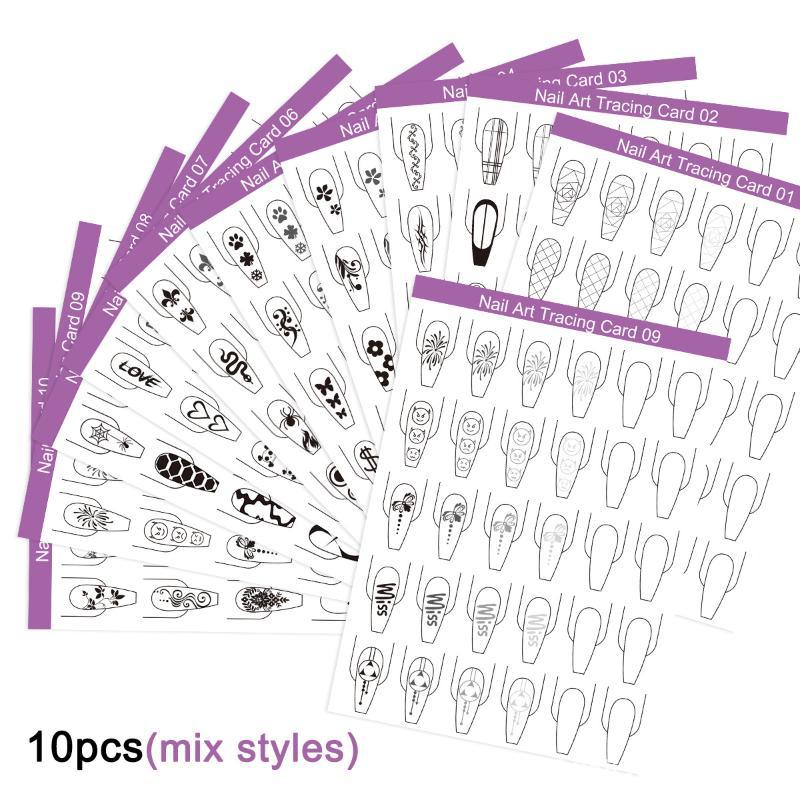 Resin Art Guide Free - 10pcs Nail Art Lines Practice Paper