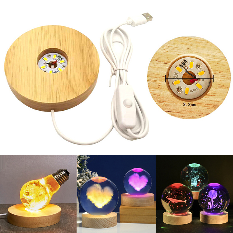 Resin Art Display Round Wood C - огляд і ціна Resin Art Lamp
