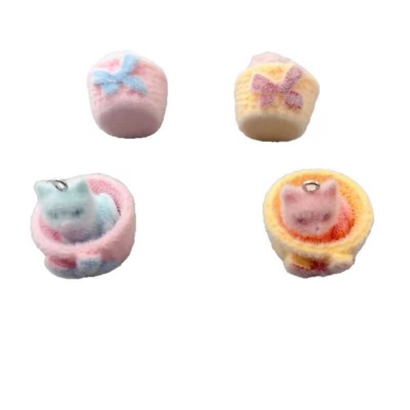 4pcs 3D plush resin cat pendan - огляд і ціна Resin Art Earrings
