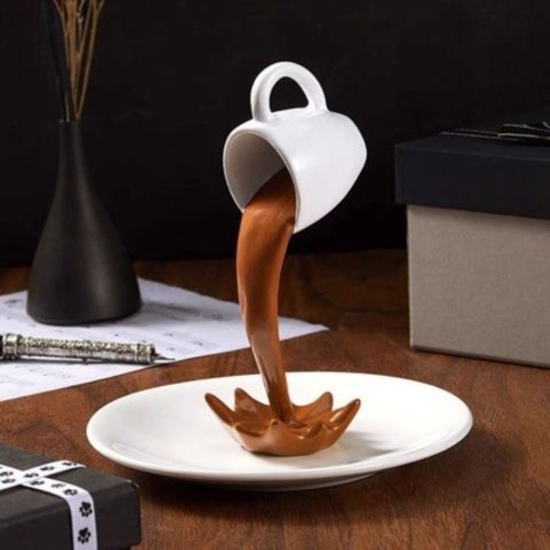 3D Coffee Cup Art Sculpture Of - огляд і ціна Resin Art Pouring