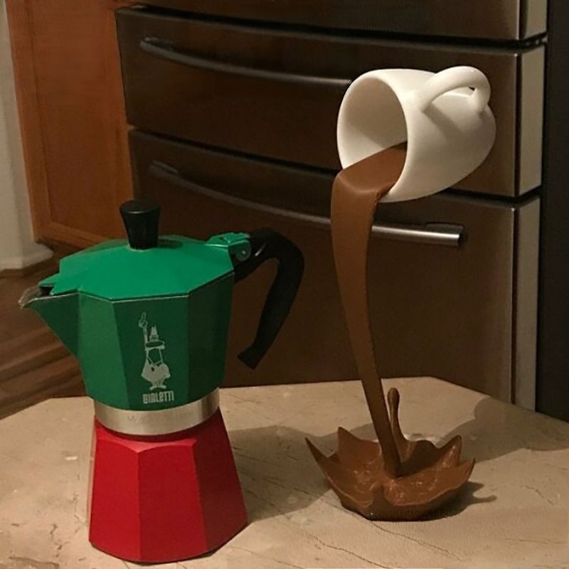 3D Coffee Cup Art Sculpture Of - огляд і ціна Resin Art Pouring