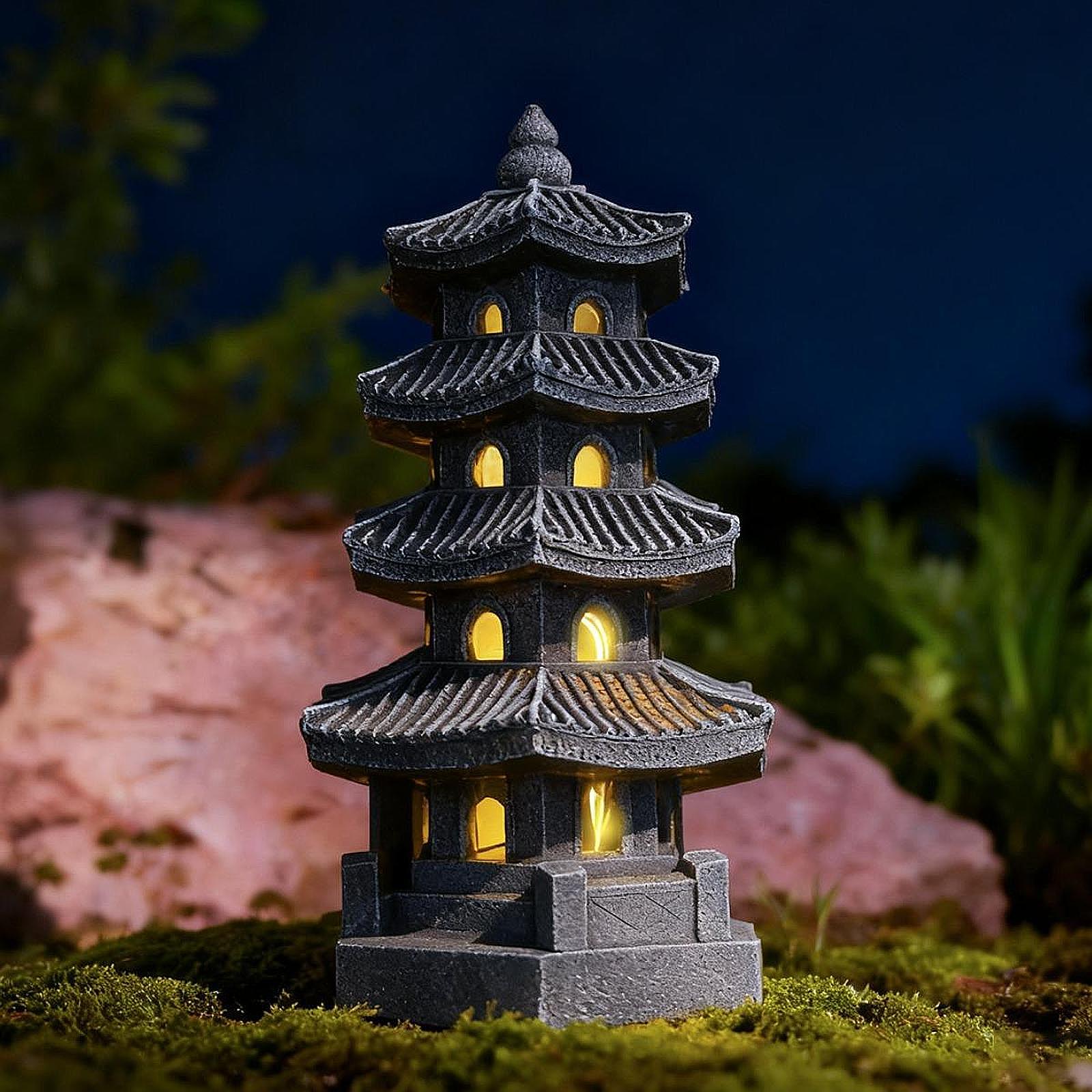 Solar Pagoda Lantern Garden St - огляд і ціна Resin Art Lamp