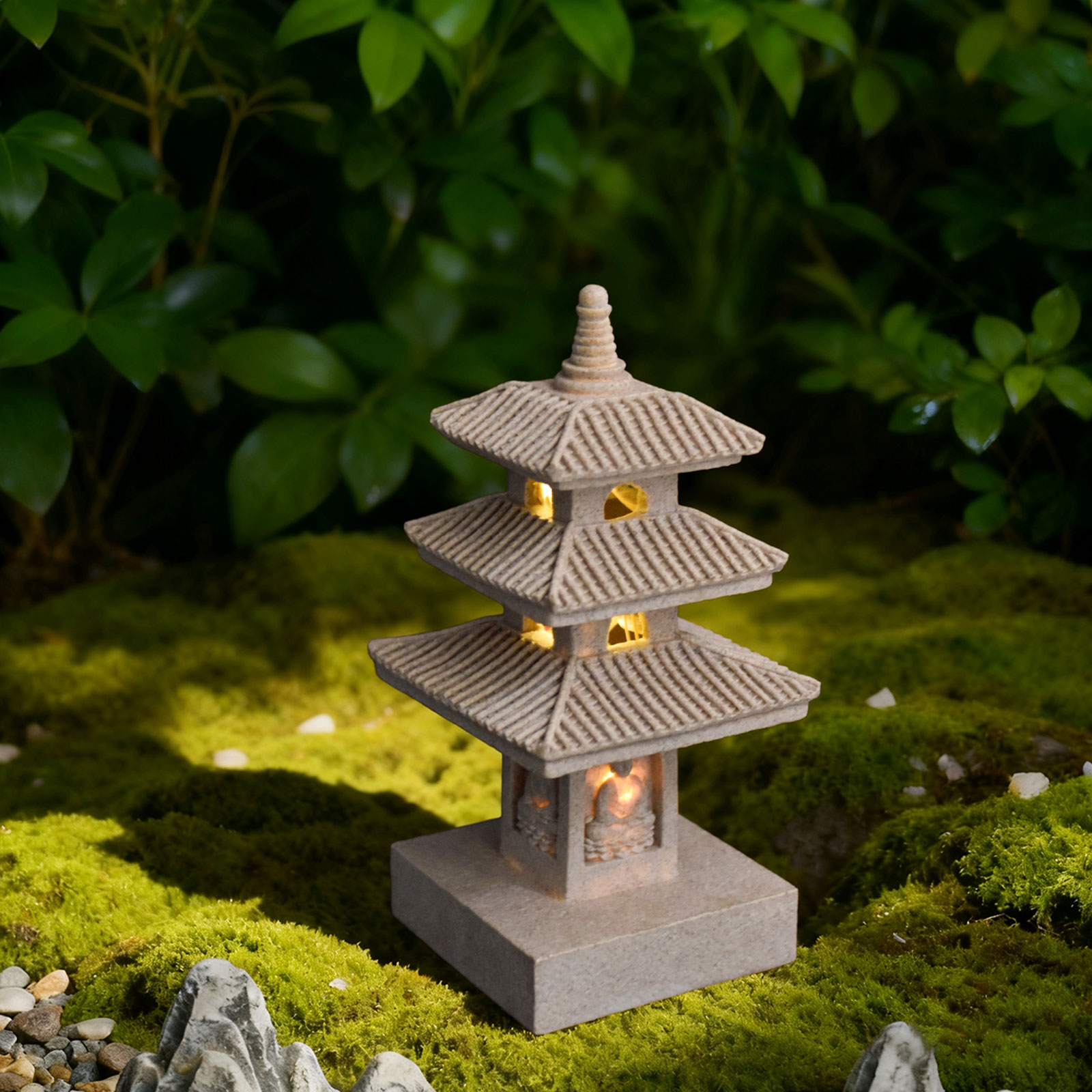 Solar Pagoda Lantern Garden St - огляд і ціна Resin Art Lamp