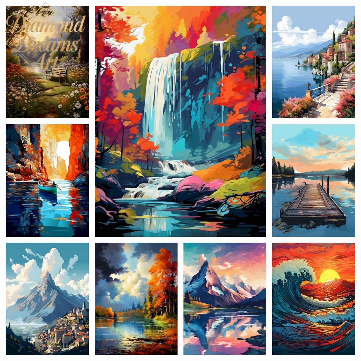 Frameless,New Landscape Decora - огляд і ціна Resin Art Gift