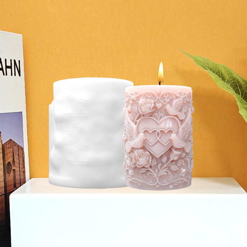 Double Heart Connected White D - огляд і ціна Resin Art With Rose