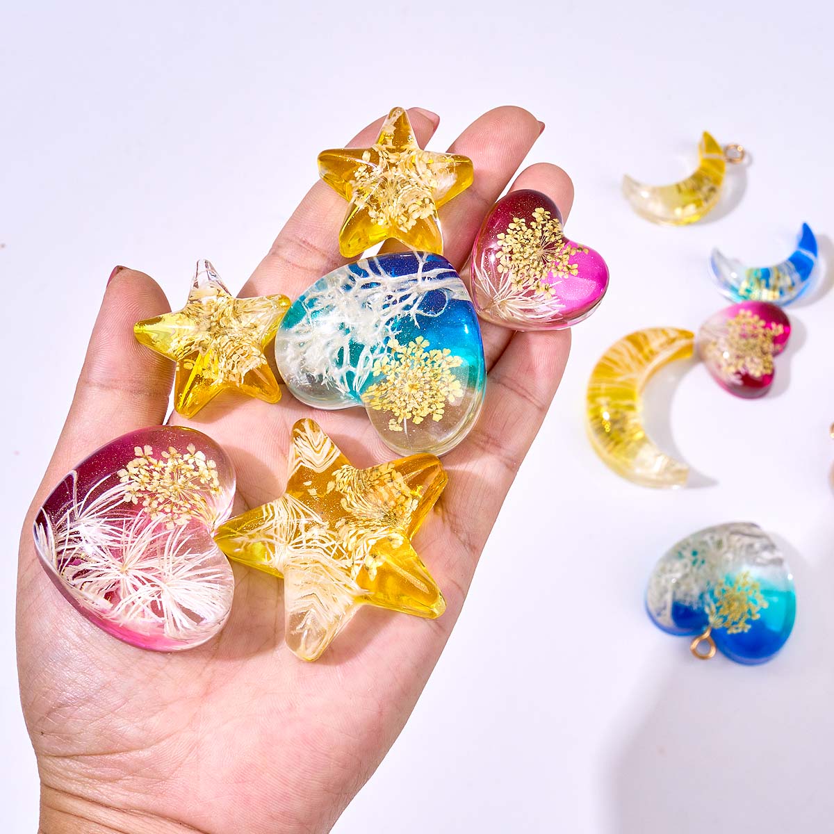 Heart Star Moon Pendant Silico - огляд і ціна Resin Art Epoxy