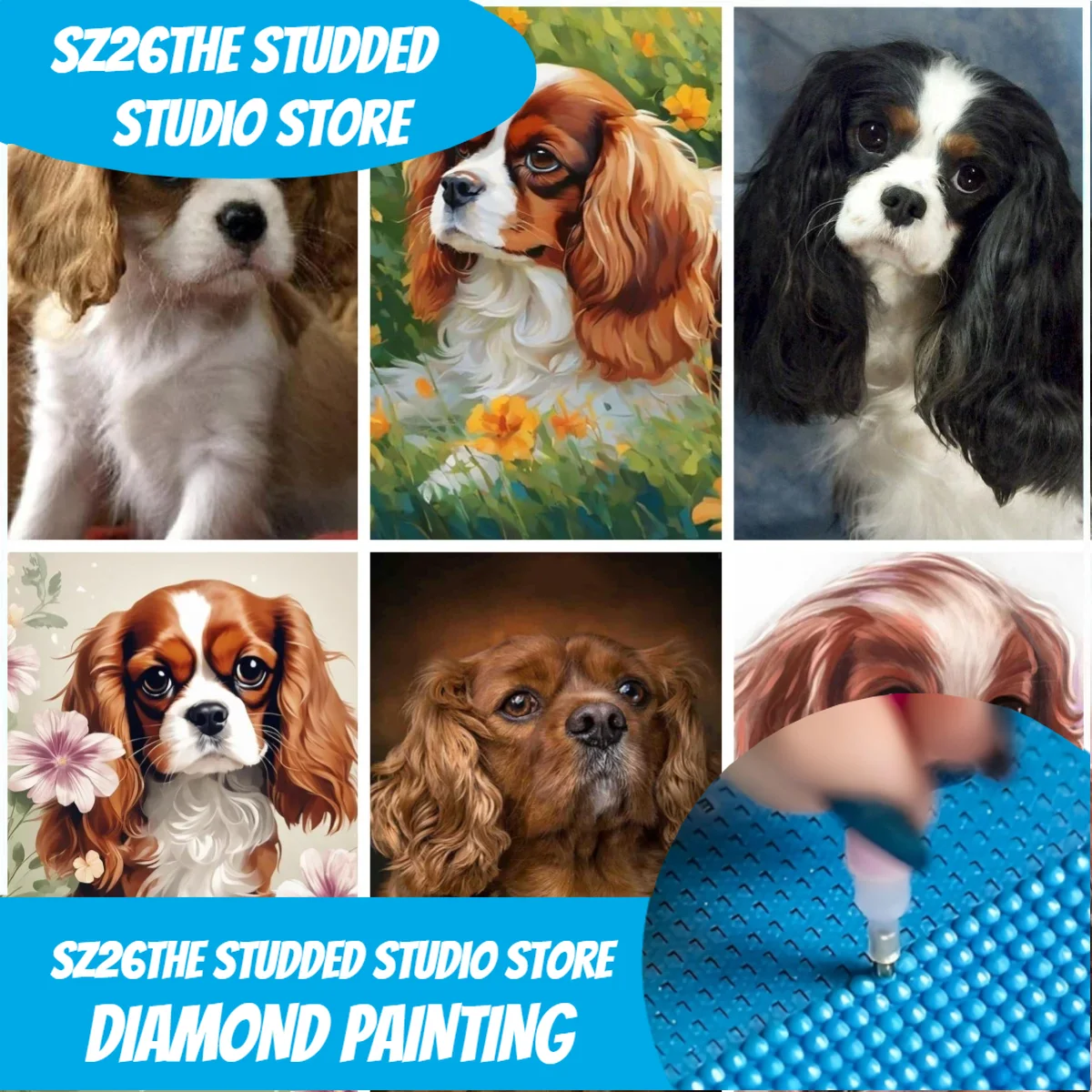 Sz26The Studded Cavalier King  - огляд і ціна Resin Art Pouring