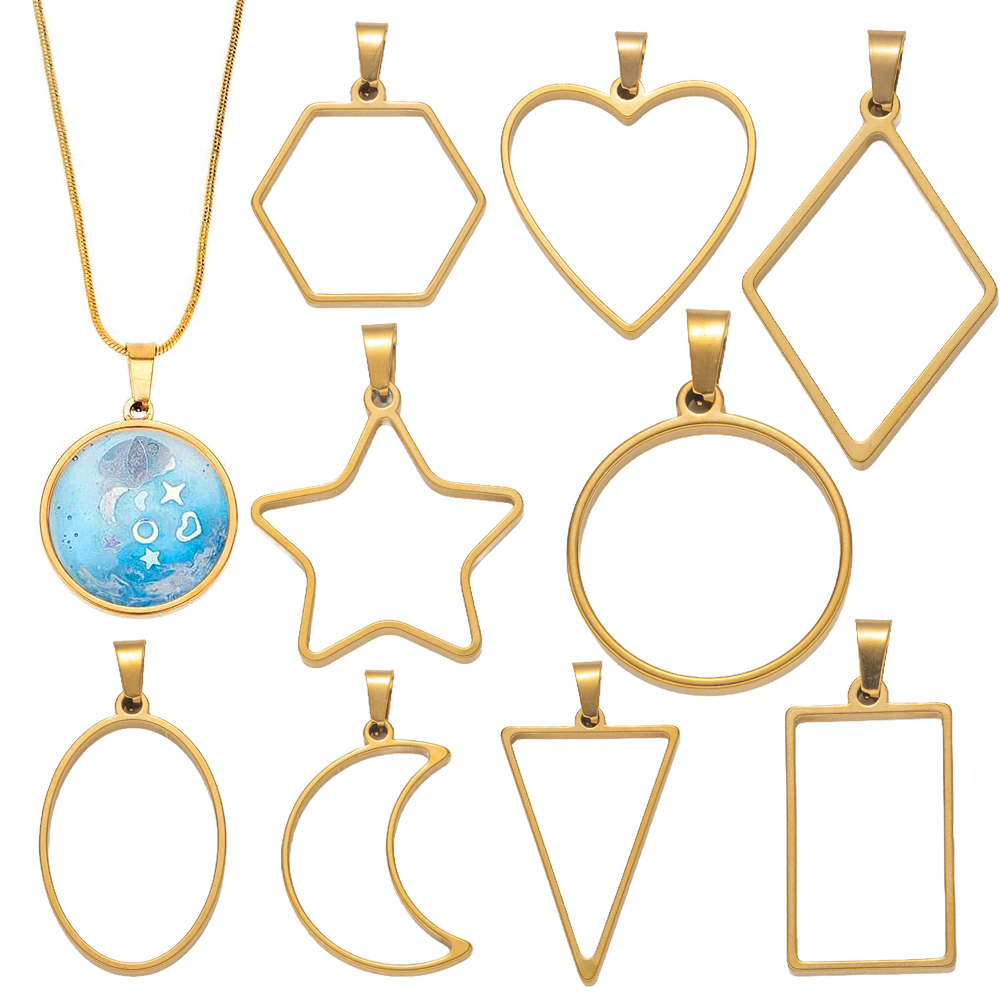 5pcs Stainless Steel Open Back - огляд і ціна Resin Art Earrings