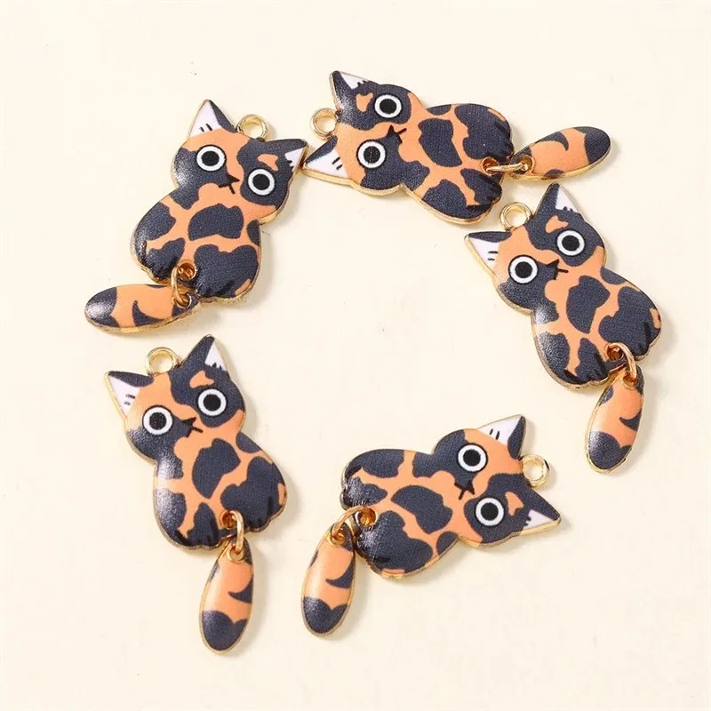 10Pcs 16×39mm Cute Cartoon Cat - огляд і ціна Resin Art Earrings