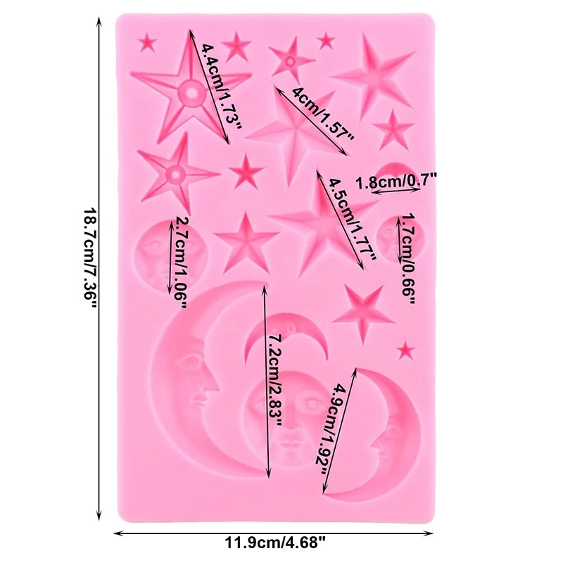 Sun Face Moon Stars Polymer Cl - огляд і ціна Resin Art Mold