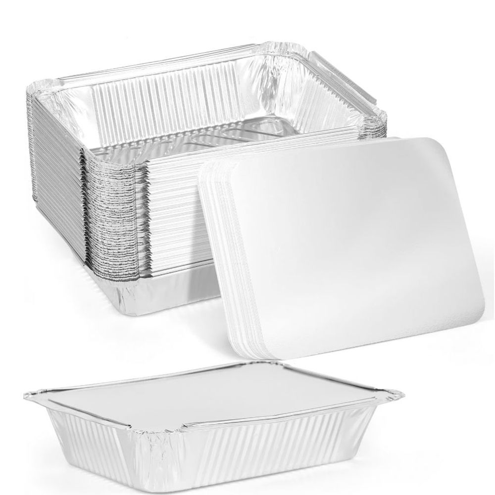 10PCS New With Lids Aluminum F - огляд і ціна Tray Mold Rectangle