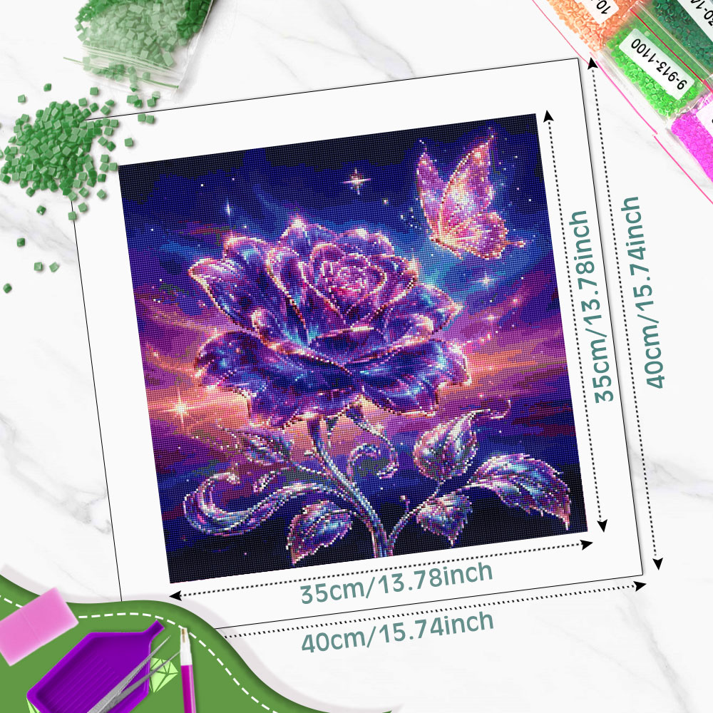Huacan Full Square Round Diamo - огляд і ціна Resin Art With Rose