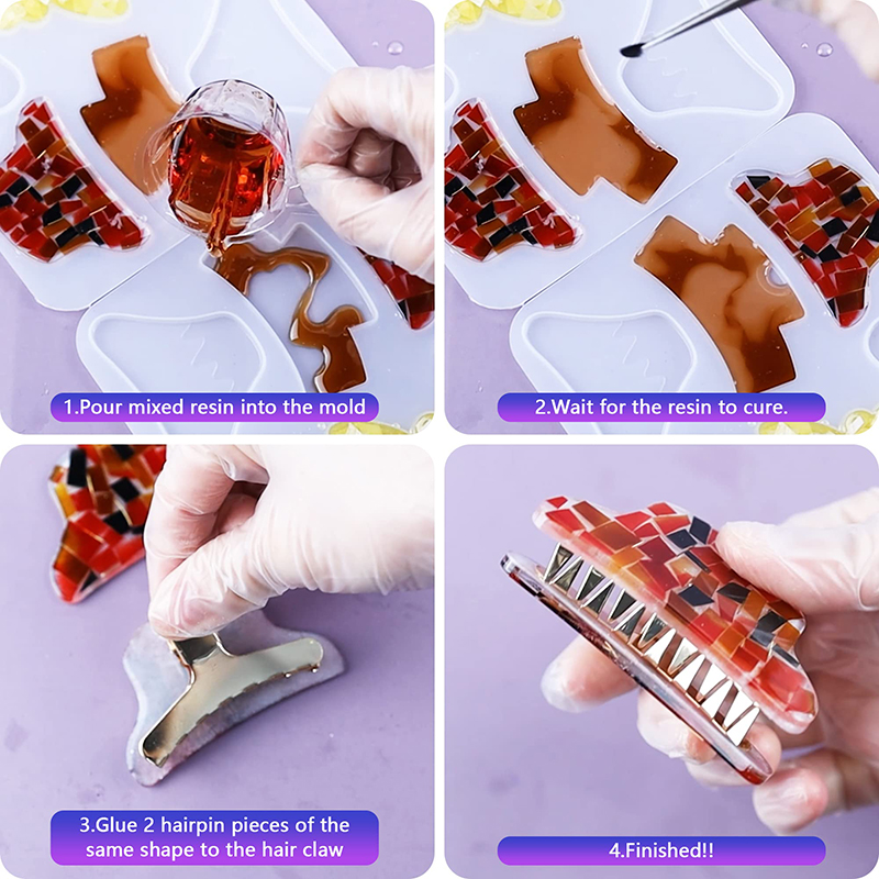 Hair Claw Clips Silicone Resin - огляд і ціна Resin Art Mold