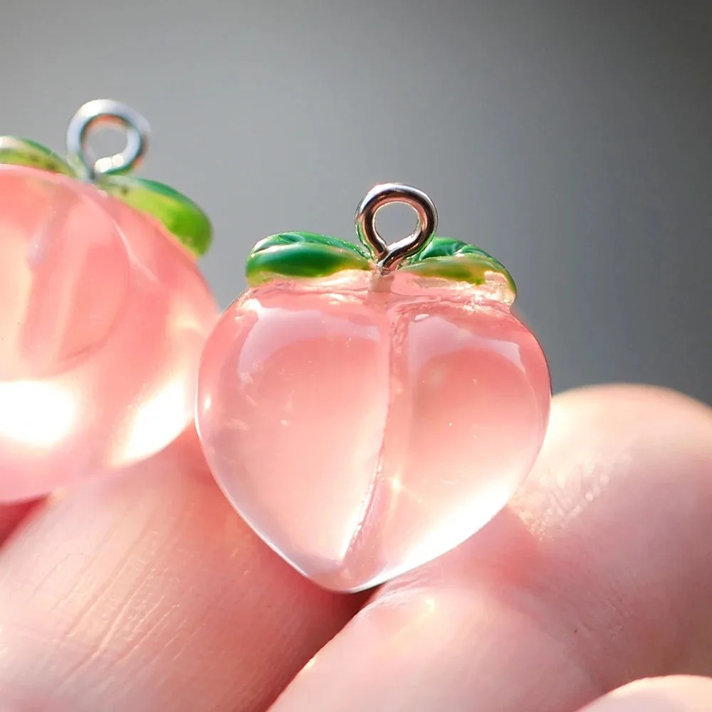 10Pcs Transparent Pink Peach R - огляд і ціна Resin Art Earrings