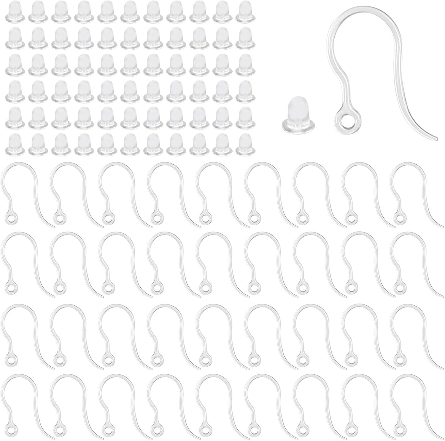 40pcs Clear Plastic Earring Ho - огляд і ціна Resin Art Earrings