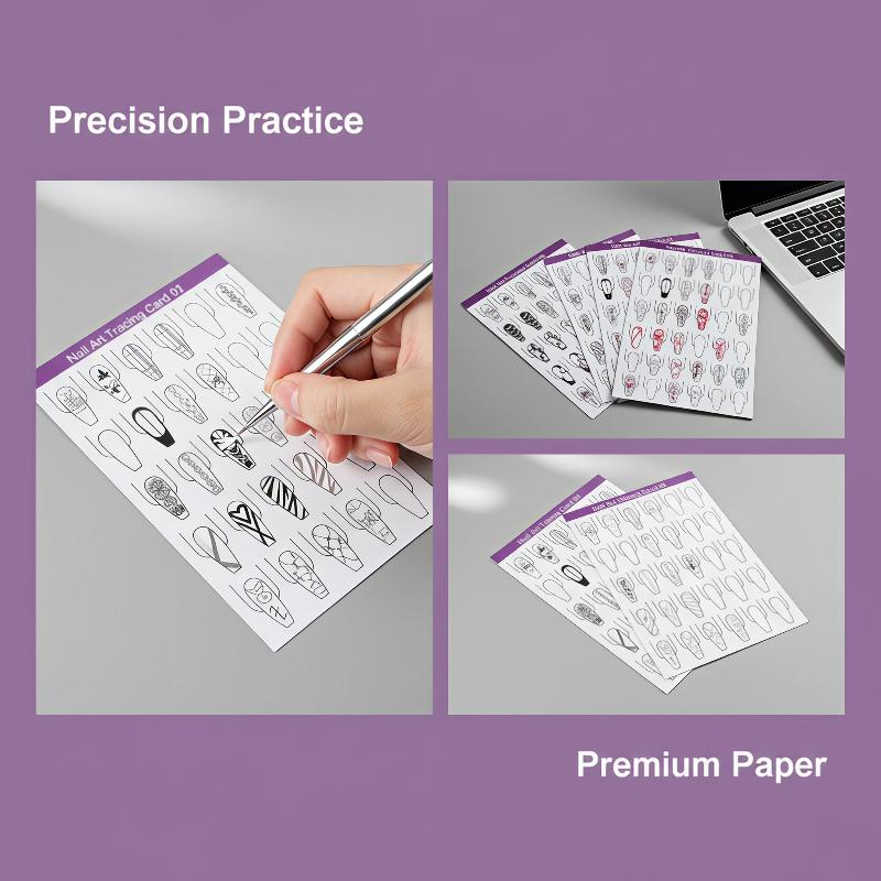 10pcs Nail Art Lines Practice  - огляд і ціна Resin Art Guide Free