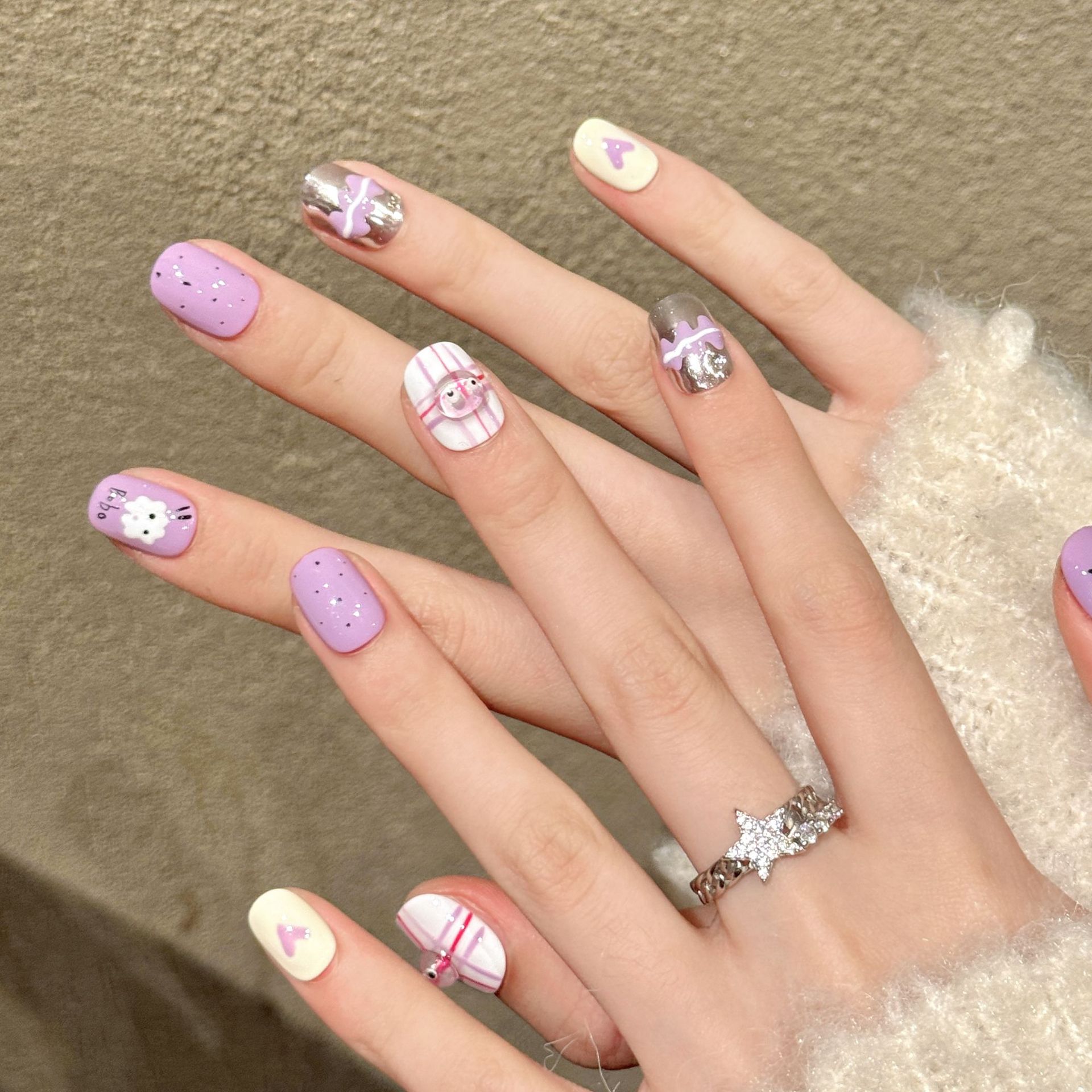 10pcs Handmade Pressed Short R - огляд і ціна Resin Art Purple