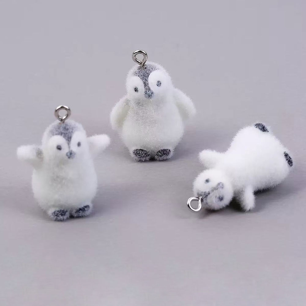 5pcs Flocking Small Penguin Re - огляд і ціна Resin Art Earrings